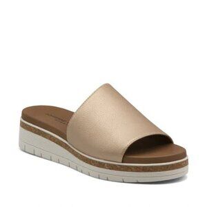 Adrienne Vittadini | Provence Flatform Slides | 8.5 | Champagne